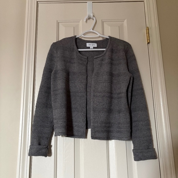 Elle Sweaters - Elle Size Medium Gray Cardigan